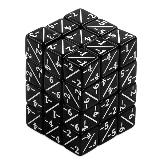 Black MTG Negative Counter Dice (12mm Single)