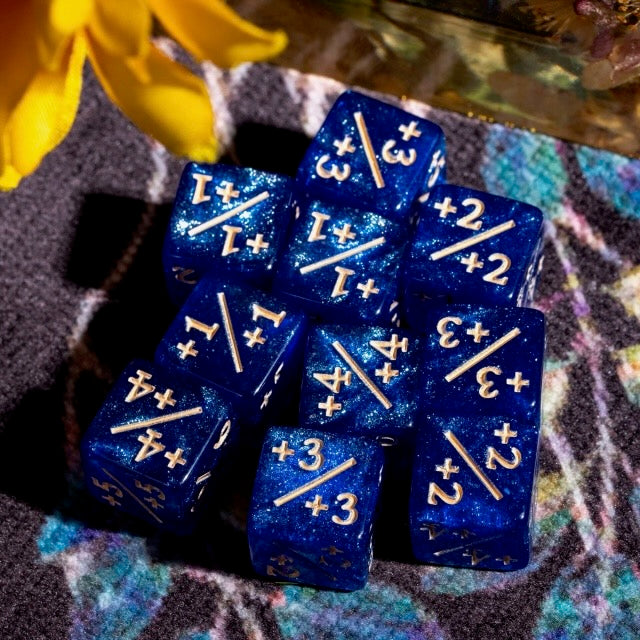 Blue Glitter MTG Positive Counter Dice (12mm Single)