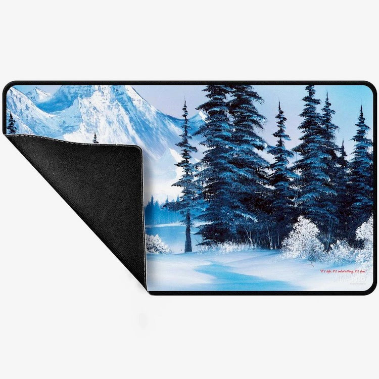 Bob Ross - Winter Paradise Black Stitched Playmat