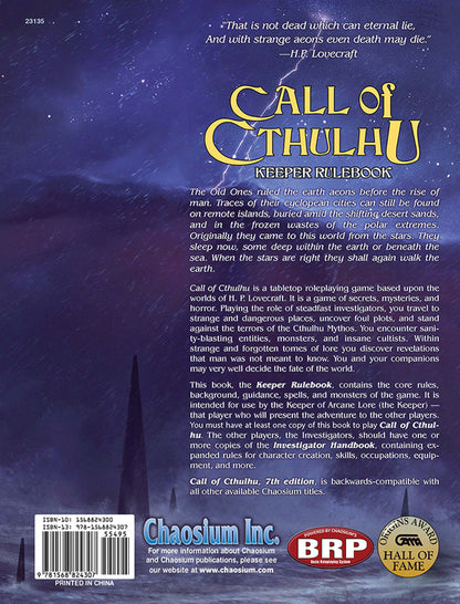 Call of Cthulhu Keeper Rulebook - Hardcover