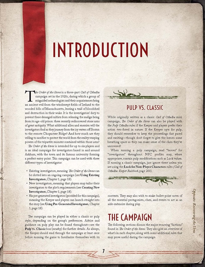 Call of Cthulhu: The Order of the Stone