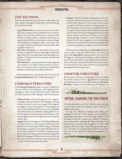 Call of Cthulhu: The Order of the Stone