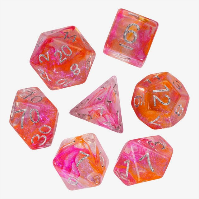 Crimson Nova Iridescent Nebula Dice Set