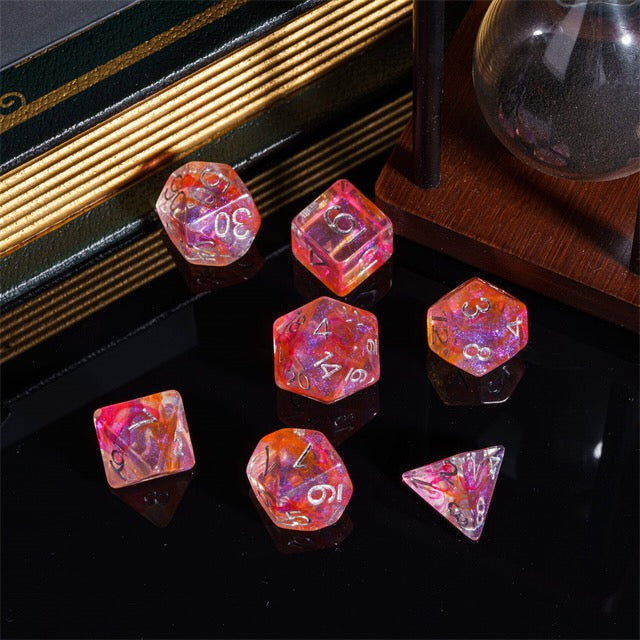 Crimson Nova Iridescent Nebula Dice Set