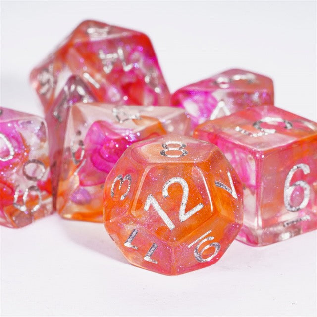 Crimson Nova Iridescent Nebula Dice Set