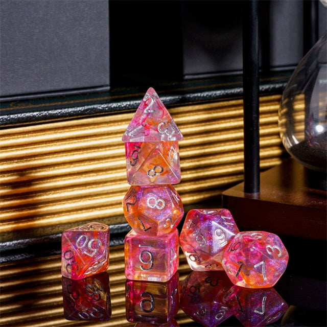 Crimson Nova Iridescent Nebula Dice Set