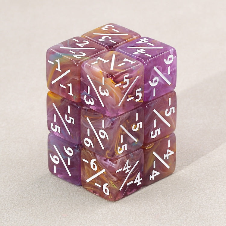 Deep Coral Negative Counter Dice (16mm Set of 6)