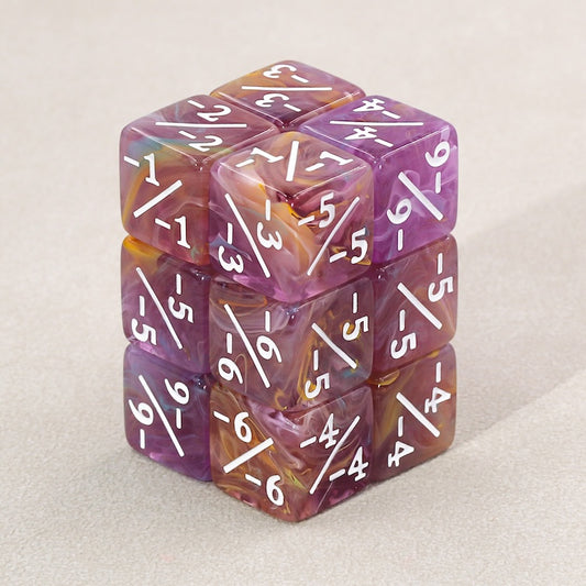 Deep Coral Negative Counter Dice (16mm Single)