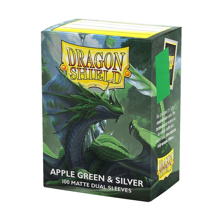 Dragon Shield - Apple Green & Silver - Matte Dual Sleeves - Standard Size