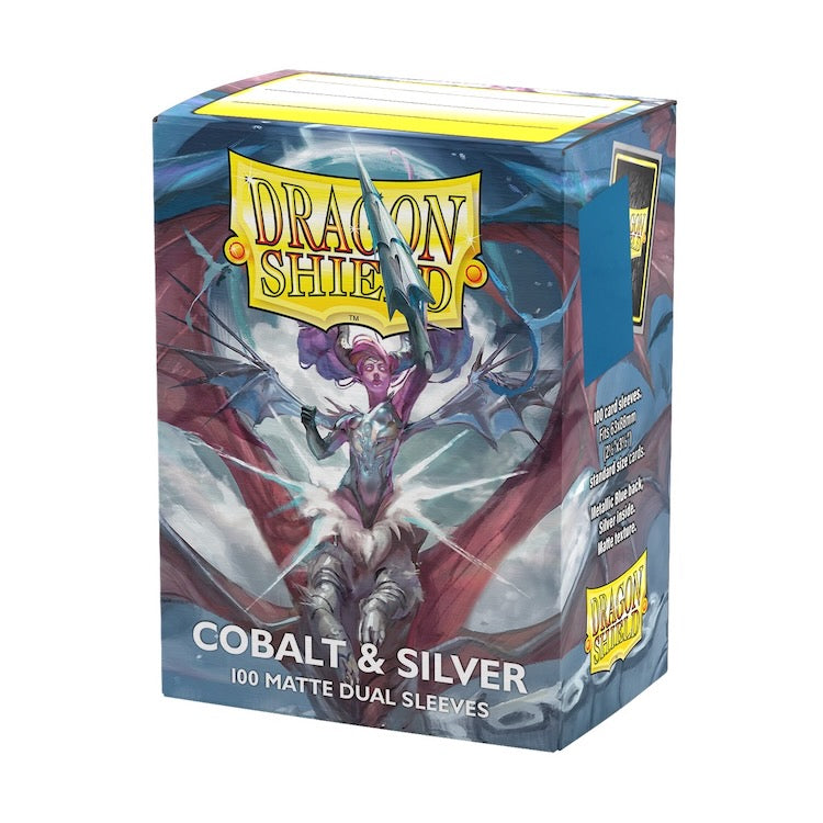 Dragon Shield - Cobalt & Silver - Matte Dual Sleeves - Standard Size