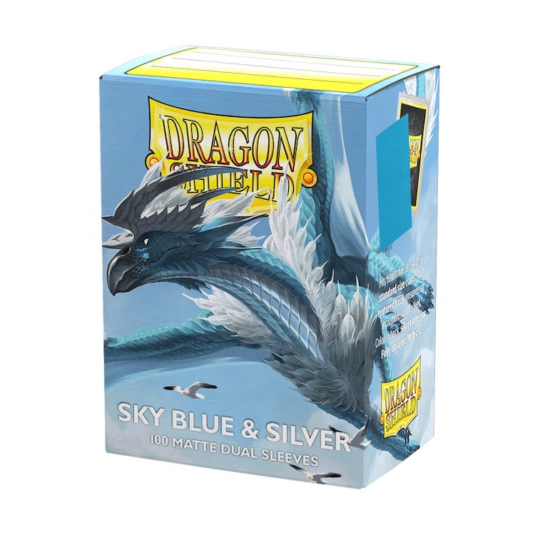 Dragon Shield - Sky Blue & Silver - Matte Dual Sleeves - Standard Size