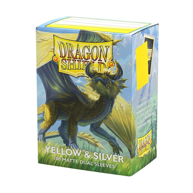 Dragon Shield - Yellow & Silver - Matte Dual Sleeves - Standard Size