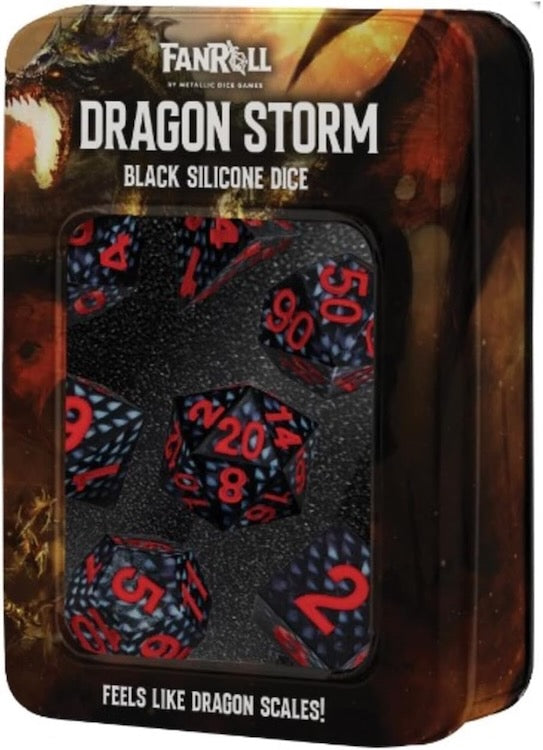 Dragon Storm Silicone Dice Set: Black Dragon Scales