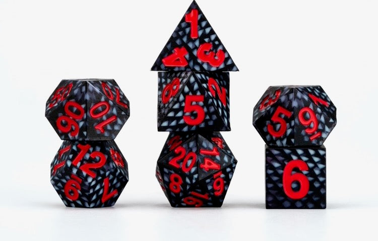 Dragon Storm Silicone Dice Set: Black Dragon Scales