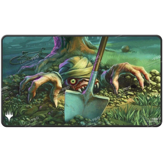 Duskmourn Exhume Black Stitched Standard Gaming Playmat for Magic: The Gathering