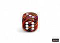 Festive Symphony/white 30mm D6 Dice w/pips (Single D6)