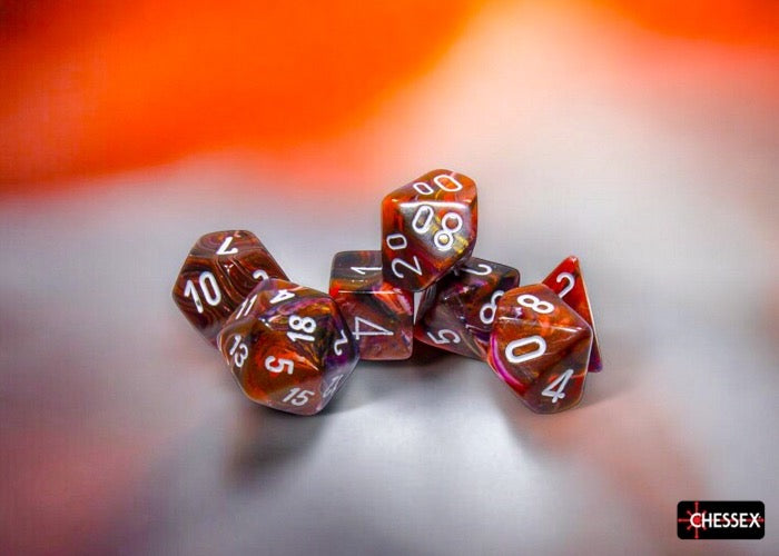 CHX27543: Festive Symphony/white Polyhedral 7-Dice Set