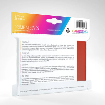 Gamegenic Prime Colour Card Sleeves (Red - 100 Pack)
