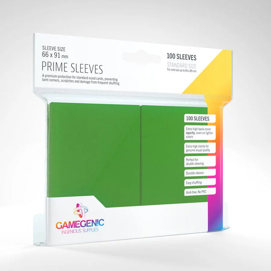 Gamegenic Prime Colour Card Sleeves (Green - 100 Pack)
