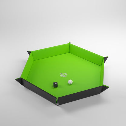 Gamegenic Hexagonal Magnetic Dice Tray (Black/Green)
