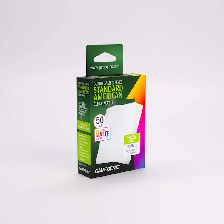 Gamegenic Matte Board Game Sleeves: Standard American GREEN (59 x 91 mm)
