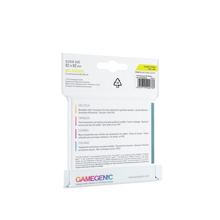 Gamegenic Prime Big Square Sleeves (82mm x 82mm)