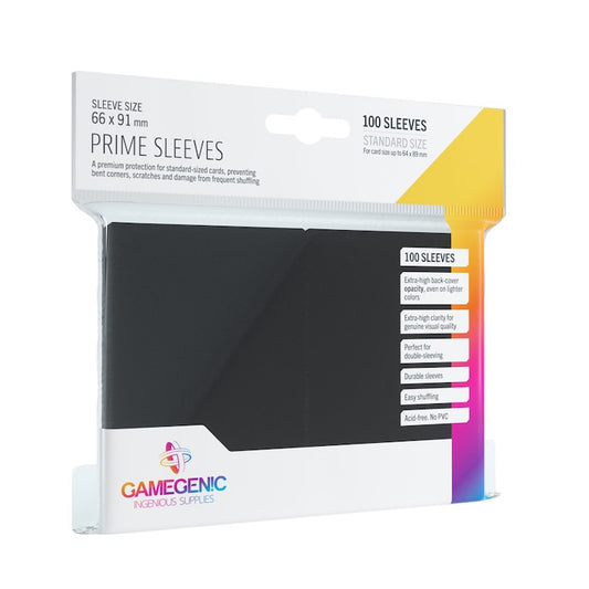 Gamegenic Prime Colour Card Sleeves (Black - 100 Pack)