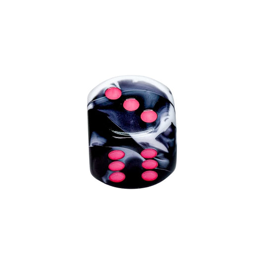 Gemini Black-White/pink 30mm D6 Dice w/pips (1 piece)