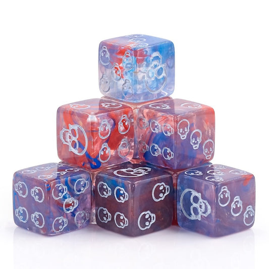 Blood and Water Skull Pip D6 Dice (Single)