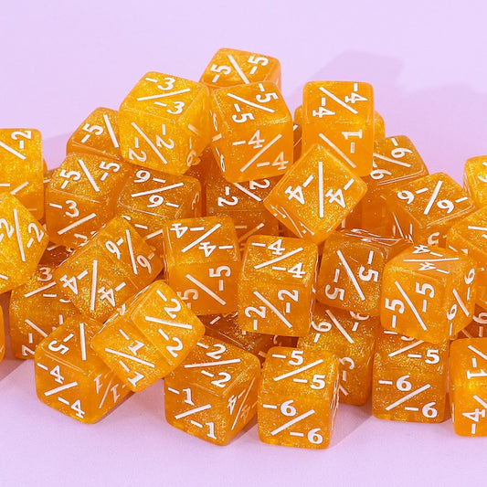 Honey Gold Negative Counter Dice (12mm Single)