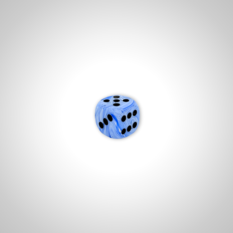 Ice Cream Blue/black 25mm d6 dice w/pips (Chessex Off Colour Single D6)