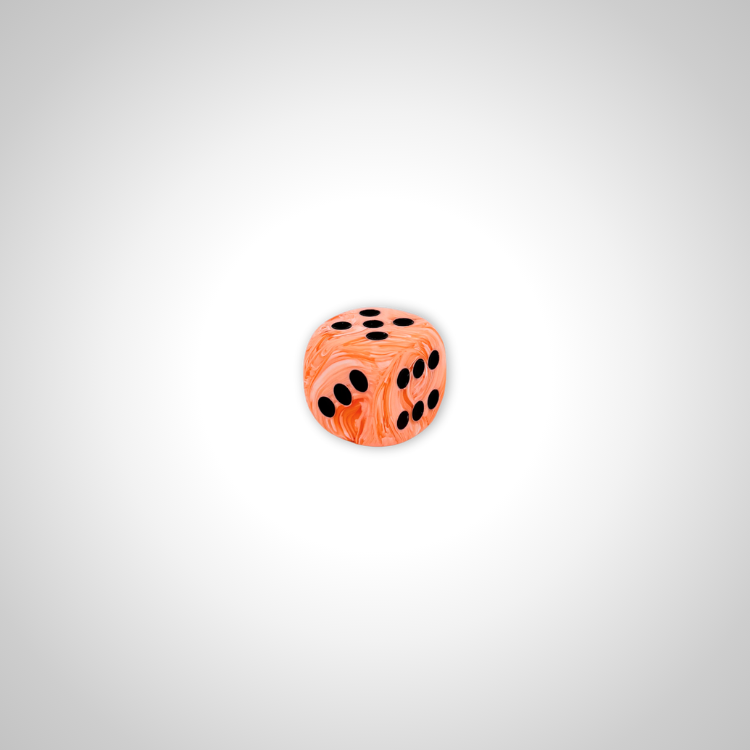 Ice Cream Orange/black 25mm d6 dice w/pips (Chessex Off Colour Single D6)