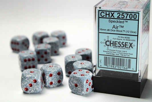 CHX25700: Speckled Air 16mm d6 (12 Dice)