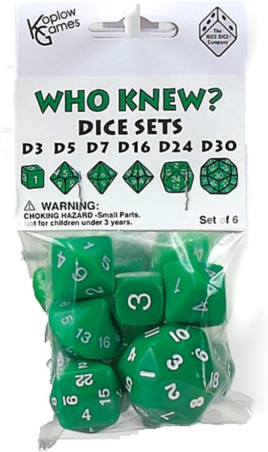 Who Knew? Dice Set (Green)