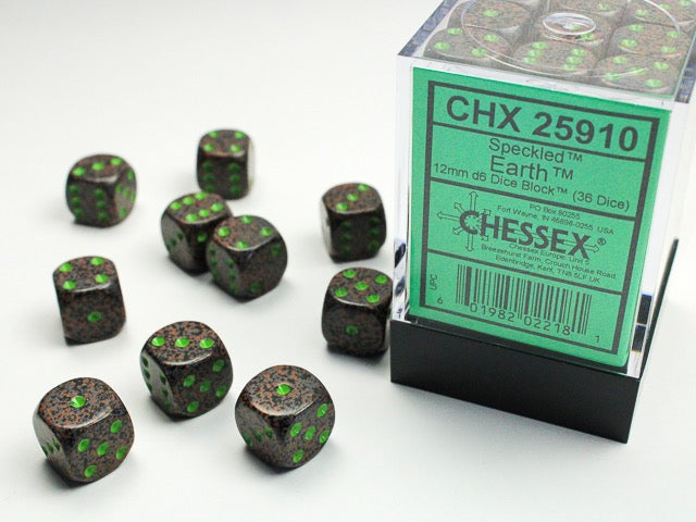 CHX25910: Speckled Earth 12mm d6 Dice Block (36 dice)