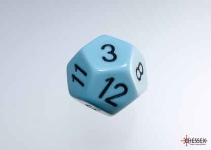 CHX25466: Opaque Pastel Blue/black Polyhedral 7-Die Set - PREORDER