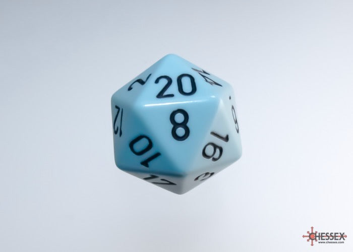 CHX25466: Opaque Pastel Blue/black Polyhedral 7-Die Set - PREORDER