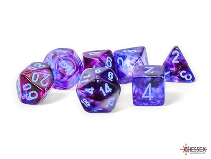 CHX22547: Nebula Nocturnal/blue Mega-hedral Luminary Polyhedral Dice Set