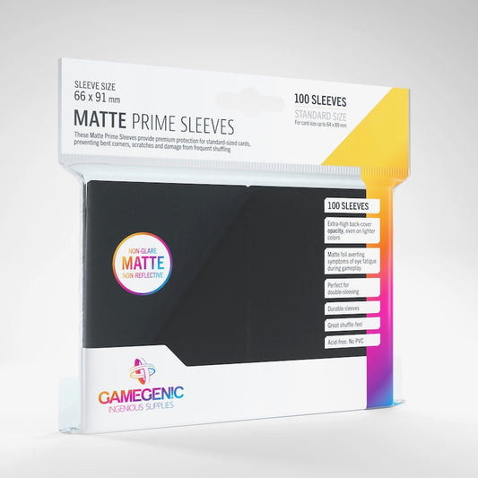 Gamegenic Matte Prime Colour Card Sleeves (Black - 100 Pack)