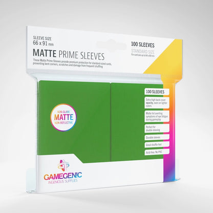 Gamegenic Matte Prime Colour Card Sleeves (Green - 100 Pack)