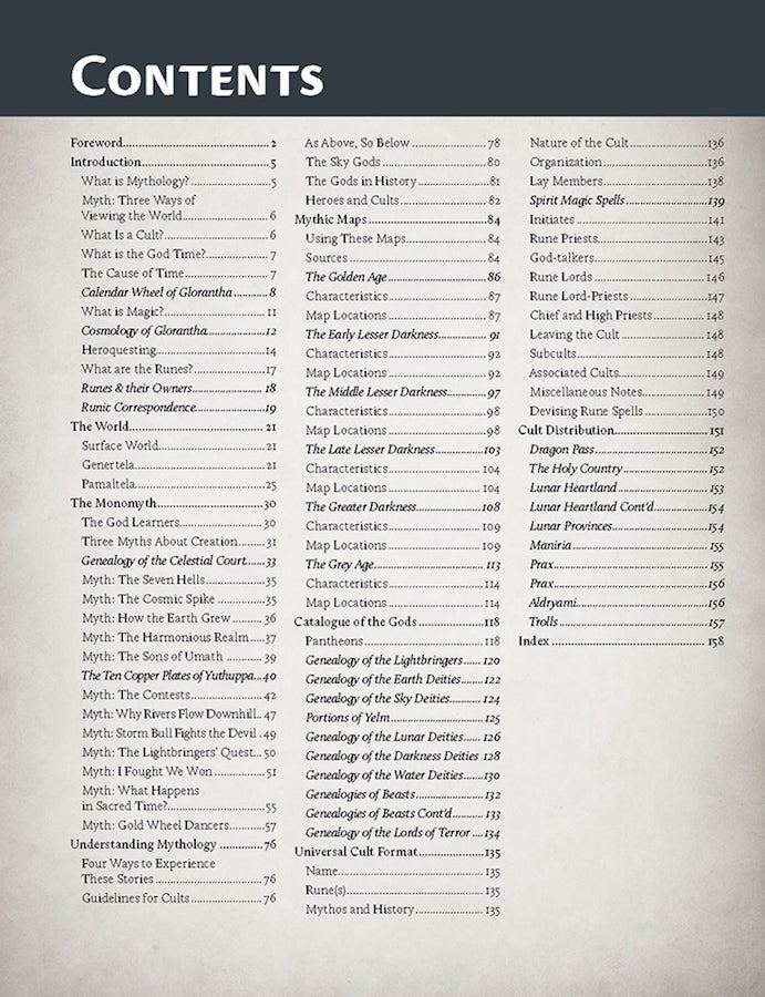 Runequest: Cults of RuneQuest - Mythology