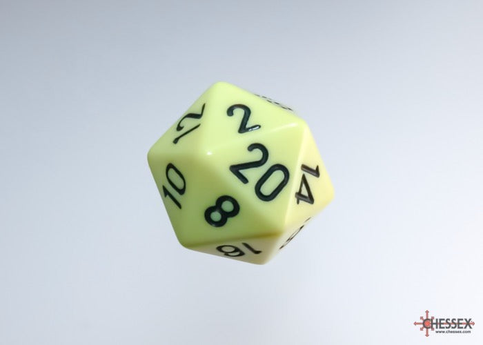 CHX25462: Opaque Pastel Yellow/black Polyhedral 7-Die Set - PREORDER