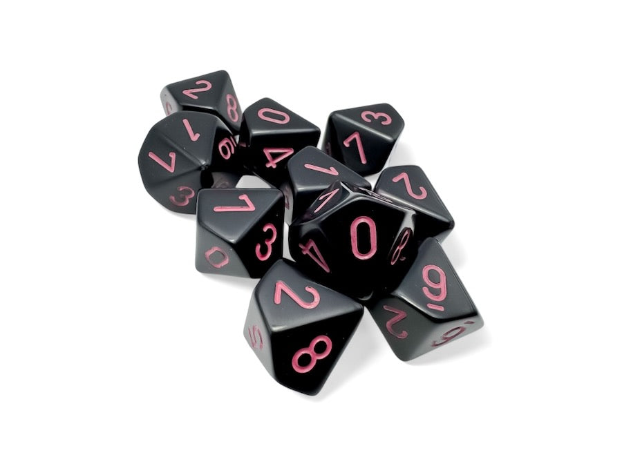 [PREORDER OCTOBER] CHX25248 Opaque Black/pink Set of Ten d10s