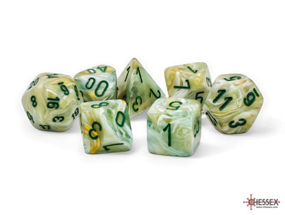 CHX22409: Marble Green/dark green Mega-hedral Polyhedral Dice Set