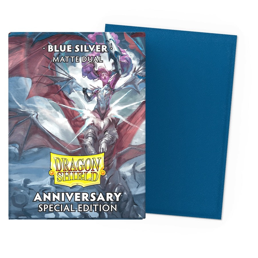 Dragon Shield - 25th Special Edition Blue/Silver - Matte Dual Sleeves - Standard Size