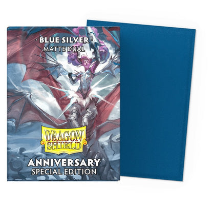 Dragon Shield - 25th Special Edition Blue/Silver - Matte Dual Sleeves - Standard Size