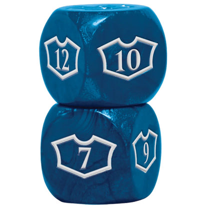 Island Blue Deluxe D6 Loyalty Dice Set (4ct) with 7-12 for Magic: The Gathering