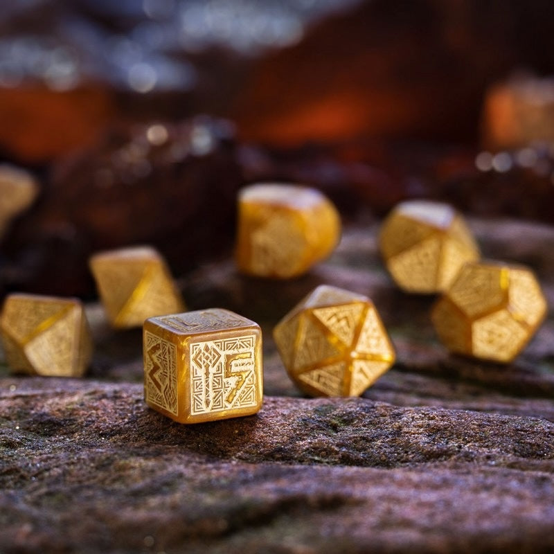 Dwarven Modern Dice Set: Gold