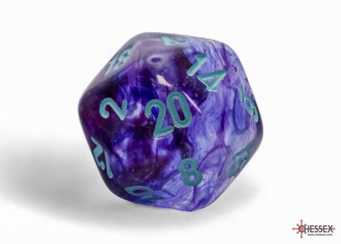 Nebula Nocturnal/turquoise Mega-hedral Luminary D20