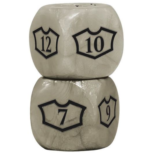 Plains White Deluxe D6 Loyalty Dice Set (4ct) with 7-12 for Magic: The Gathering